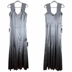 Tadashi Collection NWT Silver Satin Formal Dress Sweetheart Neck Sleeveless 10